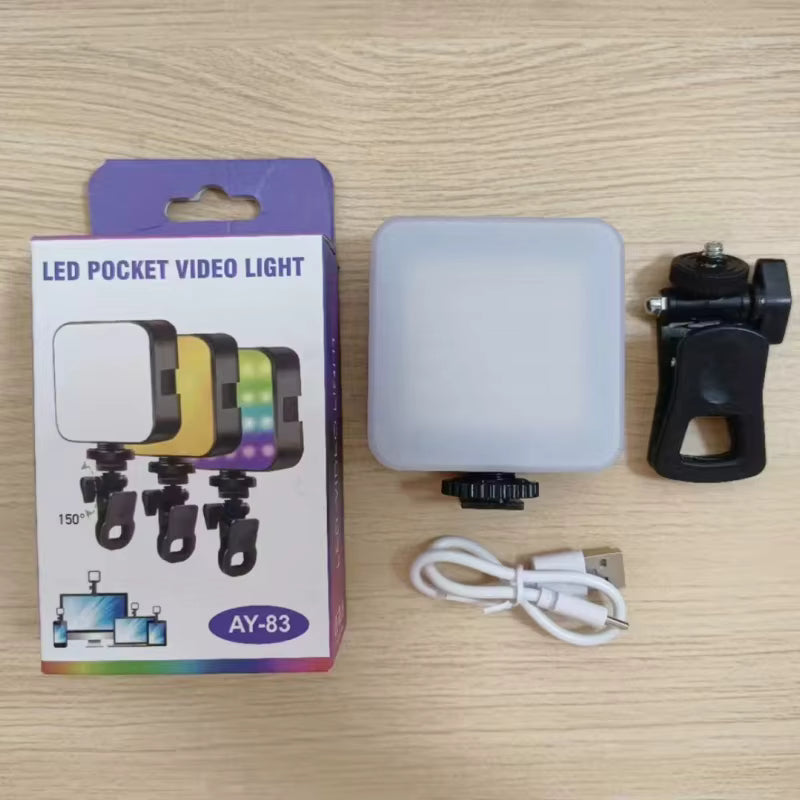 Mini Lampe Vidéo LED RGB – Fini les vidéos sombres, captez l’attention dès la 1ʳᵉ seconde !✨