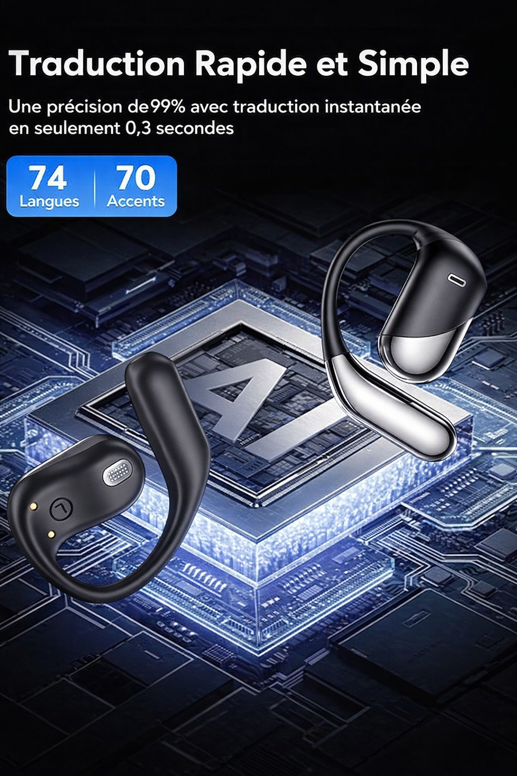 🎧 Écouteurs de Traduction Instantanée – Voyage, Business & Apprentissage Sans Limite🚀