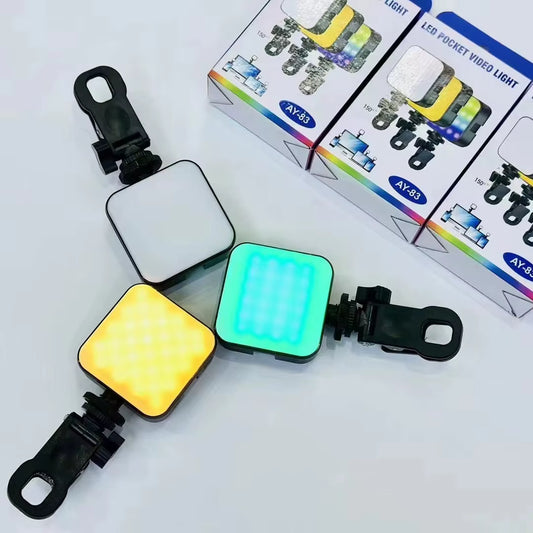 Mini Lampe Vidéo LED RGB – Fini les vidéos sombres, captez l’attention dès la 1ʳᵉ seconde !✨